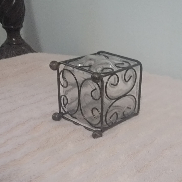 Vintage Home Interiors Leaded Iron Glass Candleholder Votive NIB - Picture 13 of 13